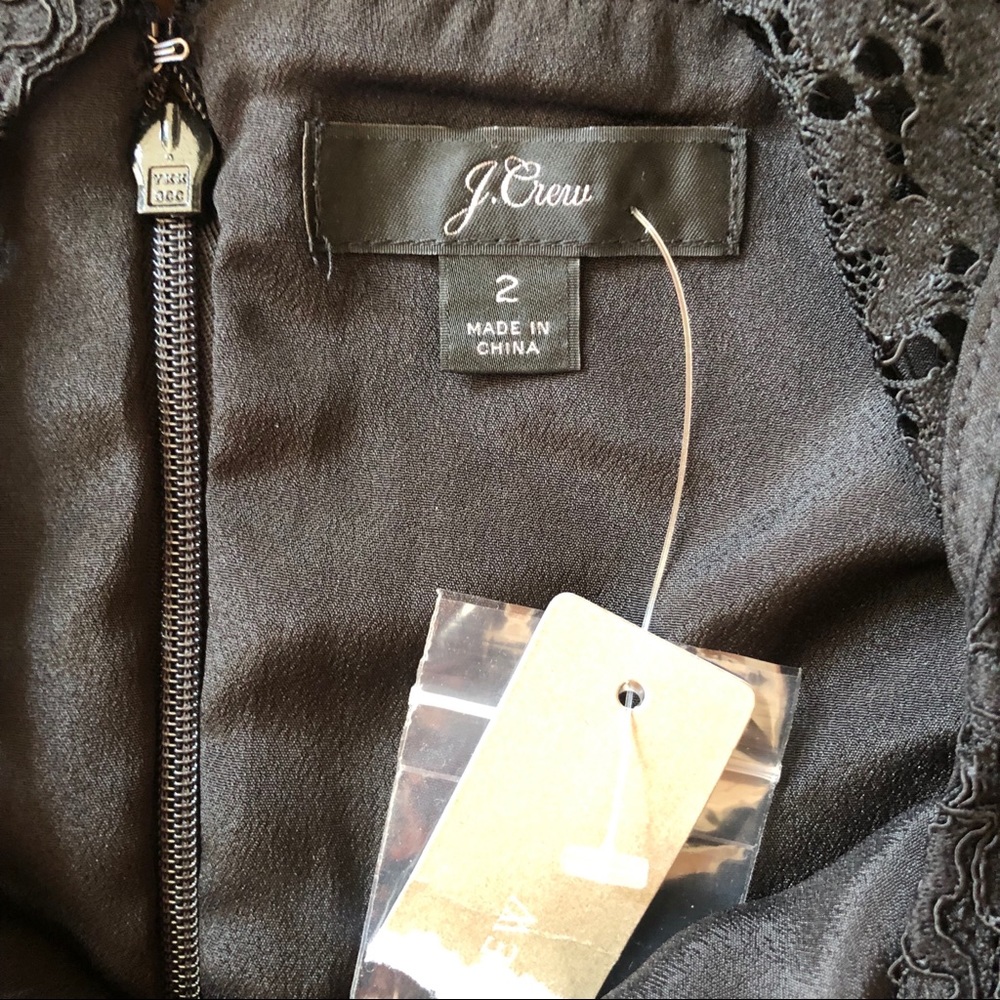 J. Crew Black Lace and Pleated Top NWOT - Picture 3 of 5